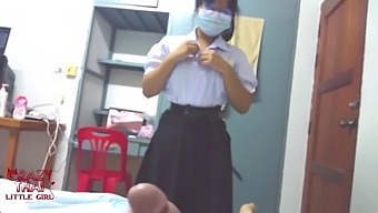 Teen Thai Glass Student Has Fun With Friend In Hd Video