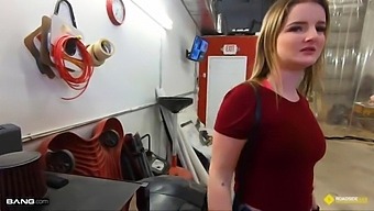 Roadside - Busty Blonde Fucks Mechanic To Pay The Bill