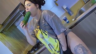 Satisfy Your Cravings With A Big Cucumber And A Pussy That Craves It