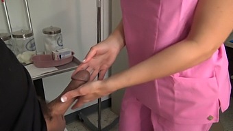 Big-Titted Nurse Gives A Handjob And Blowjob To Her Patient