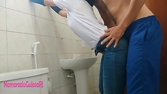 Hidden Affair Caught On Camera: Steamy Bathroom Encounter With A Latina